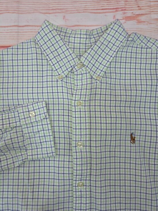 Ralph Lauren Other - Ralph Lauren Slim Fit Green Plaid Button-Down Shirt Size XL